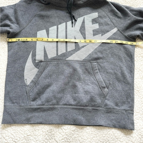 Vintage Y2K Nike Big Swoosh Spell Out Logo Gray Hoodie  Red Tag Diagonal Large - Picture 12 of 16